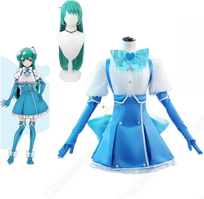 【即納】 魔法少女にあこがれて 水神小夜/マジアアズール コスプレ衣装+ウィッグ 魔法少女にあこがれて 水神小夜 マジアアズール コスプレウィッグ